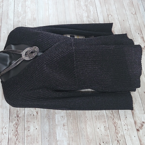 NWT, Nine West, Women's black ribbed sweater. Sz M - Picture 3 of 7